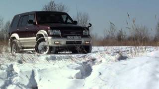 ISUZU BIGHORN -  2001 6VE1 V-3.5 снег бездорожье "девушка за рулем..MTS
