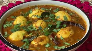Kodi Guddu Pulusu / Egg Curry / Boiled Egg in Tamarind Gravy