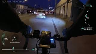 Evng ride through traffic on a gravel bike