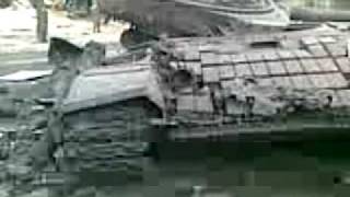Destroyed georgian tanks in Tschinval