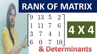 4 by 4 Rank of matrix TIPS and inverse determinants of matrices  in  hindi
