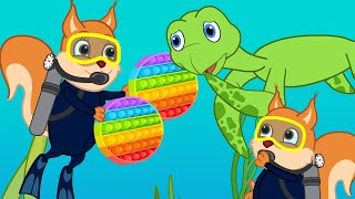 Famille d'Écureuil - Aventure sous-marine Animé 2024 en Français