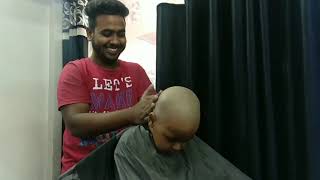 twins baby girl headshave