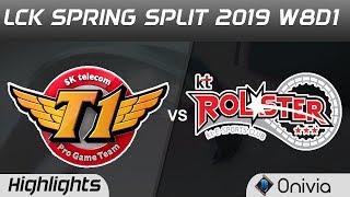 SKT vs KT Highlights Game 1 LCK Spring 2019 W8D1 SK Telecom T1 vs KT Rolster by Onivia