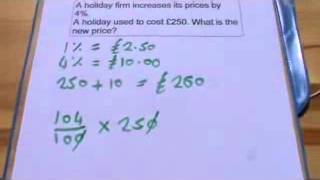 Percentage increase and decrease