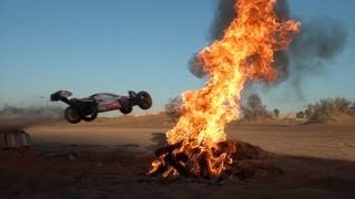 RC Car Jumping Through FIRE Flames - Part 1 الضو لبق