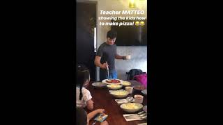 MATTEO GUIDICELLI MAKING A PIZZA FOR KIDS AT DA GIANNI
