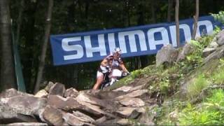 Slippery descent during training world series Mont Sainte Anne 2009