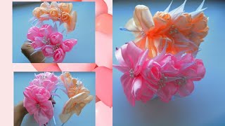 Весенний Ободок с тюльпанами МК Канзаши / Rim with tulips / Moldura com tulipas