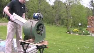 Playing with Sawdust in a furnace fan