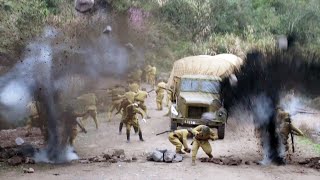 新四軍用巨石攔路，在石頭下埋滿炸彈，直接炸翻日軍車隊！ ️ 抗日