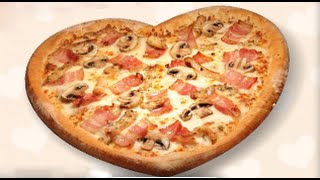 Pizza en forma de Corazon
