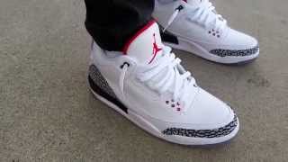 NIKE AIR JORDAN 3 RETRO WHITE CEMENT 88s on FEET REVIEW