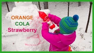 Красим снеговика фантой и колой - Paint snowman Fanta and Cola