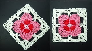 Шикарный мотив с цветком Crochet square motive Мотив крючком вязание крючком