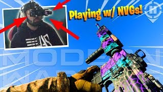 Playing Modern Warfare Wearing IRL Night Vision Goggles (VERY HARD) MW Gameplay