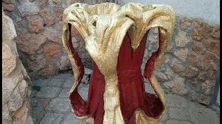 БЕТОН И ТКАНЬ: КАШПО-ЦВЕТОК ИЗ БЕТОНА ДЛЯ САДА И ДАЧИ???CEMENT CRAFT IDEAS