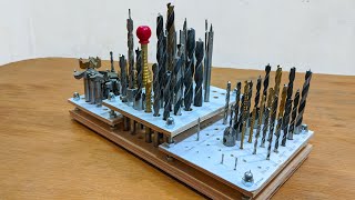 Drill Bit Organizer | DIY drill bit storage - Free Plans and templates