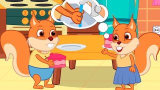 Famille d'Écureuil - Manger Avec Les Mains Sales Animé 2022 en Français
