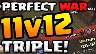 CLASH OF CLANS 11v12 TRIPLE!  PERFECT CWL INVITE WAR