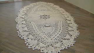 Ковёр из шнура вязанный крючком.