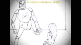 FNAF 3 comic. Golden Bonnie e la bambina.