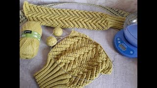 Ажурный кардиган спицами. Часть 10. Вяжем рукава.