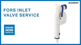 Geberit FORS inlet valve service