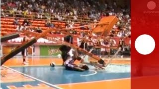 Accident de "dunk": Un panier s'effondre sur un joueur des Harlem Globetrotters