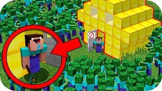 ВЫЖИВЕТ ЛИ РЕБЕНОК НУБ ПОСЛЕ НАПАДЕНИЯ 1000 КЛОНОВ ЗОМБИ? Мультик MINECRAFT сериал