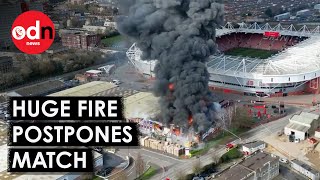 Huge Fire Breaks Out Near Southampton Stadium Cancels Match