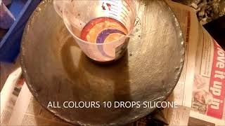 ACRYLIC RING POUR, GLOBAL PAINTS, GOLD, METALLIC PURPLE, ROSE GOLD, DREAMING OF GOLD