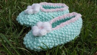 Пинетки на двух спицах / Knitting baby booties