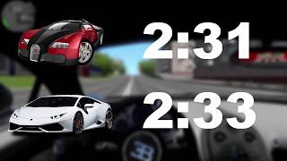 Гонки: бугатти против ламборгини в city car driving + играем на руле!