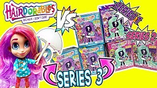 HAIRDORABLES SERIES 3 Doll Video + Challenge! Hairdorables Dolls Series 1, 2 + 3 Color, Crimp + Curl