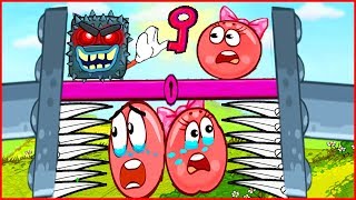ЛОВУШКА! Красный шарик в беде. Видео  про приключения в Red Ball 3. для детей.