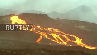 Spain: Lava cascades down side of La Palma volcano in spectacular dawn eruption