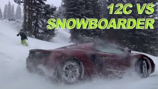 McLaren 12C Spider Challenges Snowboarder - New Short Film