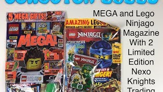 MEGA and Lego Ninjago magazine with 2 limited edition Nexo Knight trading cards