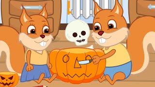 Famille d'Écureuil - Visage De Citrouille Animé 2021 en Français