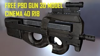 CS:GO P90 for Cinema 4D ( Free 3D Model )