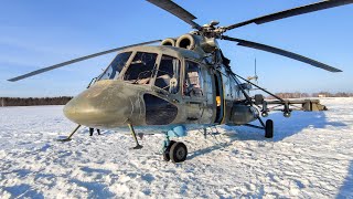 Нанесение бомбовых ударов по «противнику» экипажами вертолетов Ми-8 ЦВО в Курганской области