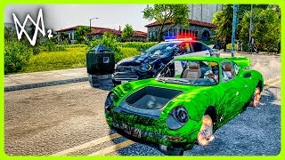 POPPED TIRE ESCAPE CHALLENGE | Watch Dogs 2 Free Roam