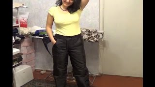 #410 ч.3.утеплённые брюки.Раскрой и пришив пояса,вношу изменения.