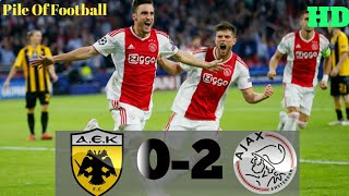 AEK Athens vs Ajax (0-2) CHAMPIONS LEAGUE All Goals and Extended Highlights # 27_11_2018