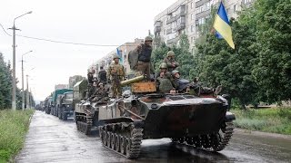 Колонна Воздушно десантных войск Украины (Краматорск 08.07.2014)