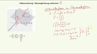 Vektorrechnung - Ebenengleichung umformen II (Normalenform in Parameterform)