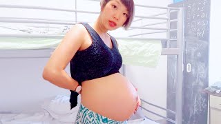 LAST PREGNANCY UPDATE; getting contractions, breast milk leaking, 8 & 9 months pregnant
