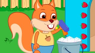 Famille d'Écureuil - Mousse à bulles Animé 2023 en Français