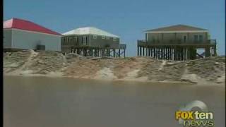 Sand walls built on Dauphin Island